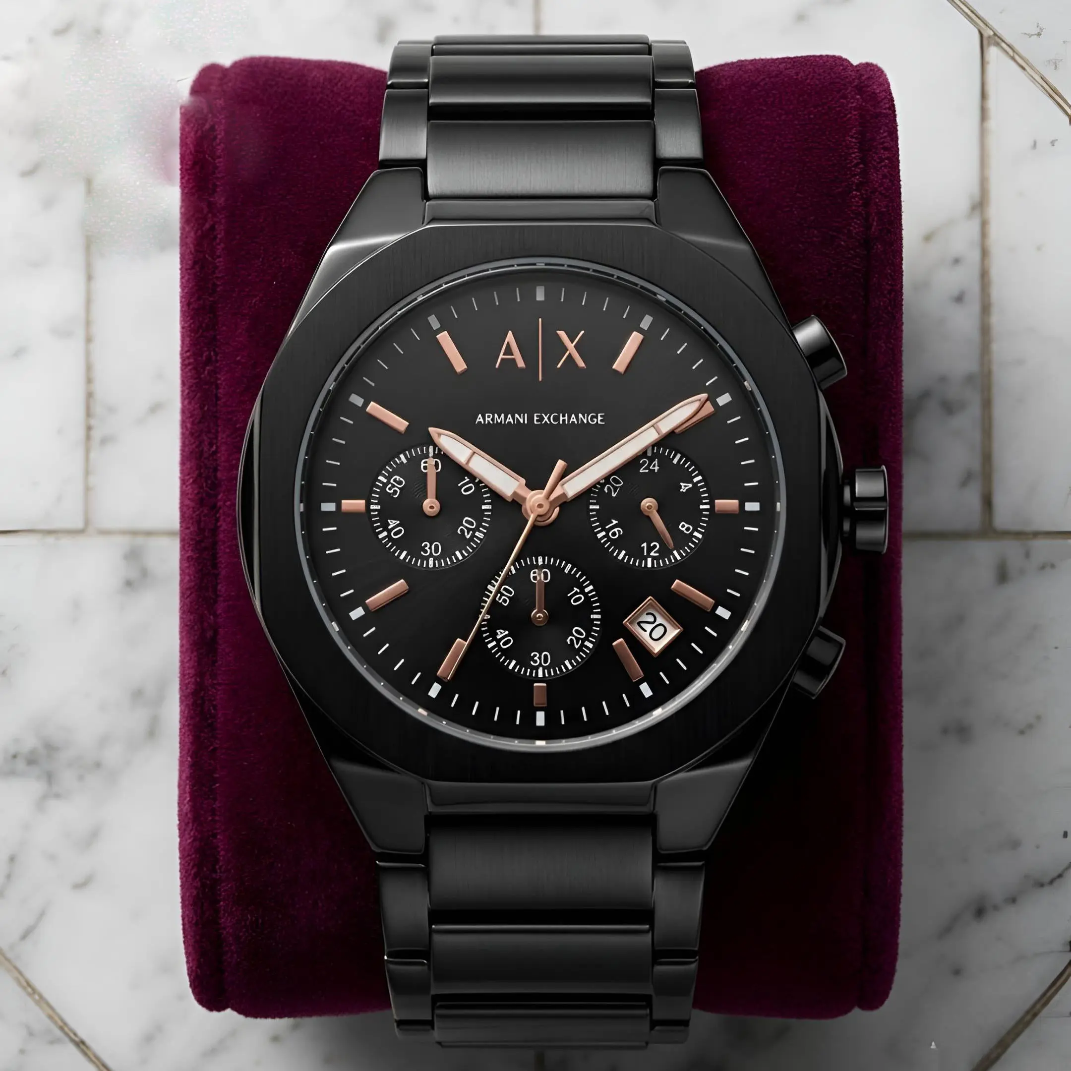 AX Rose Gold Black Luxury Men’s Watch