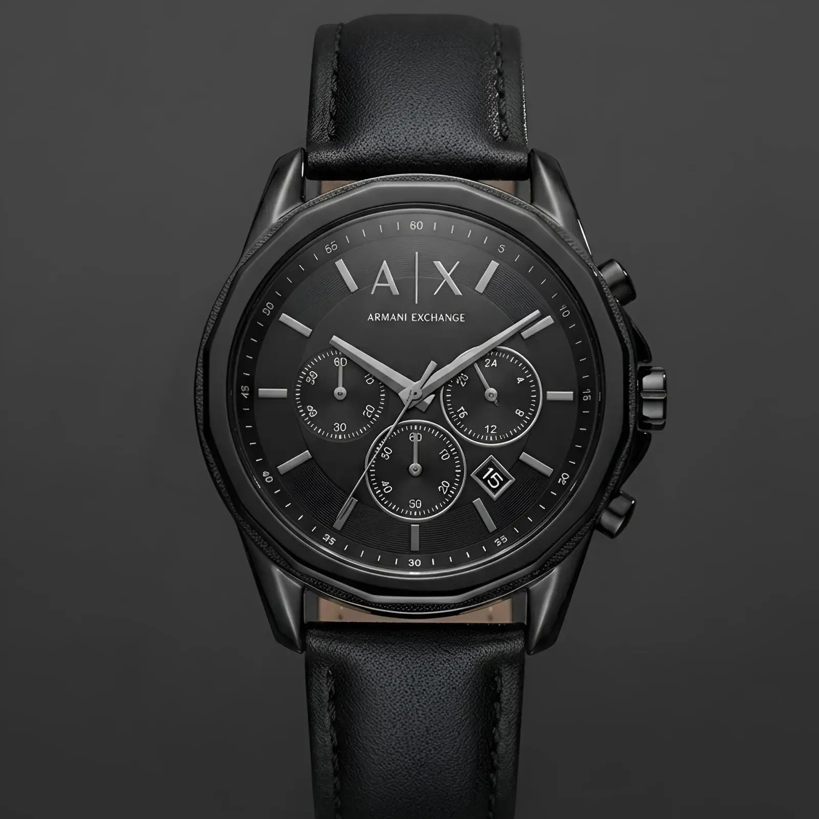 AX Leather Full Black Silver (AXL2) – Luxury Men’s Watch