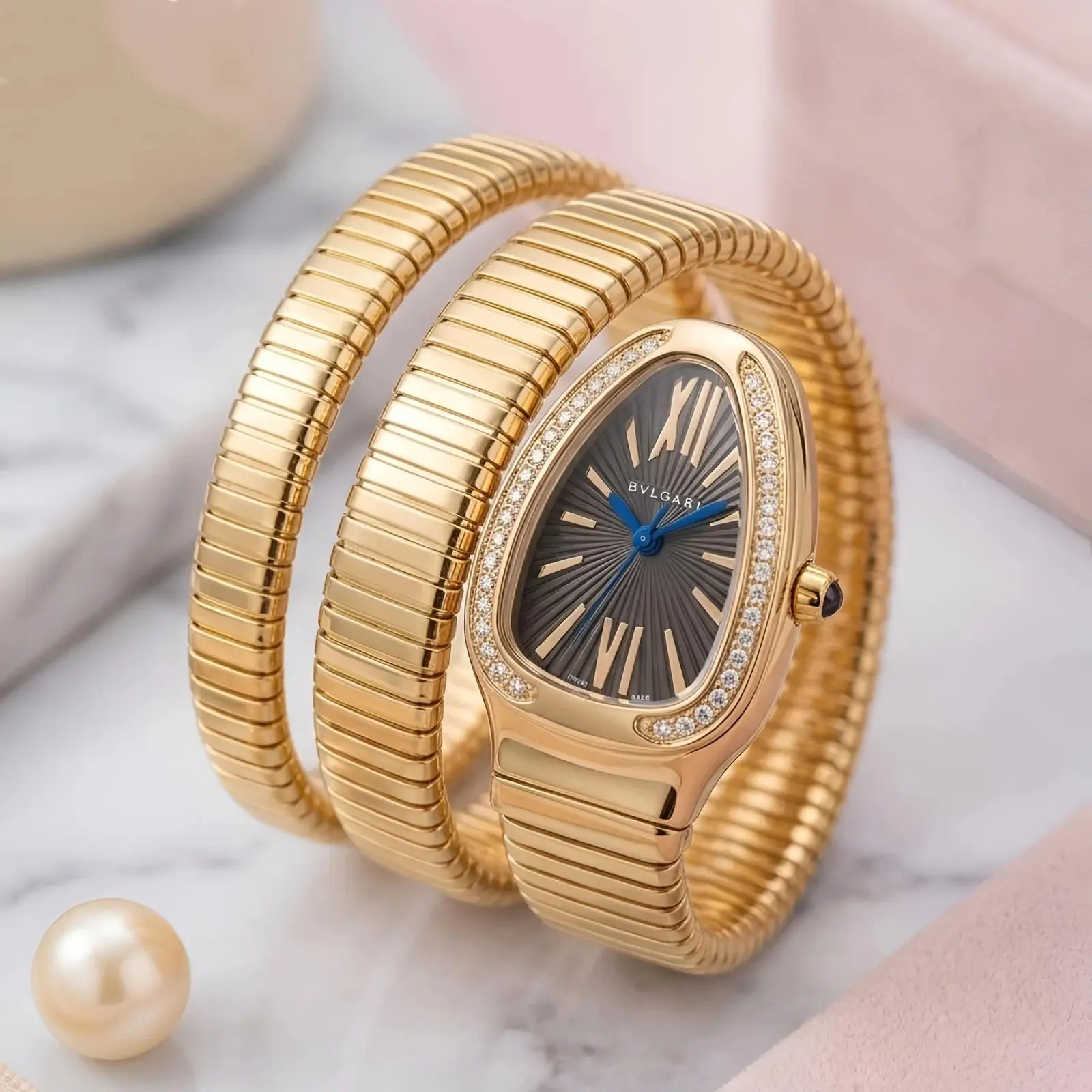 Bvlgari Snake Girls Diamond Gold Grey(BVG8)