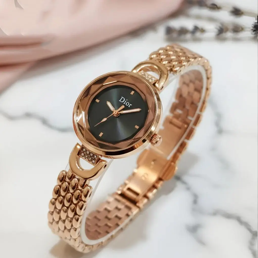 Dior Girls Rose Gold Black Dial (DRG24)