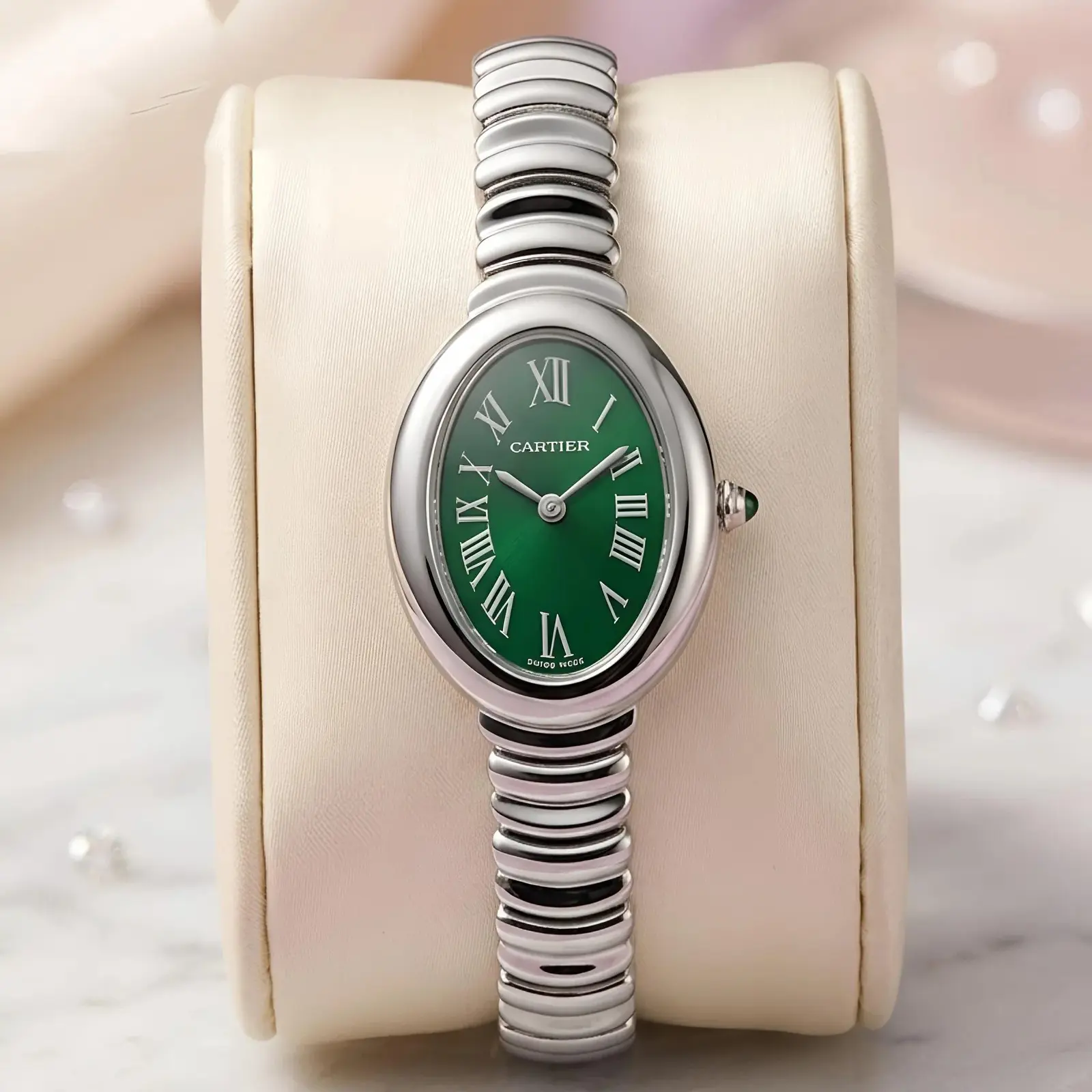 Cartier Girls Silver Green Roman Dial (CTG23)