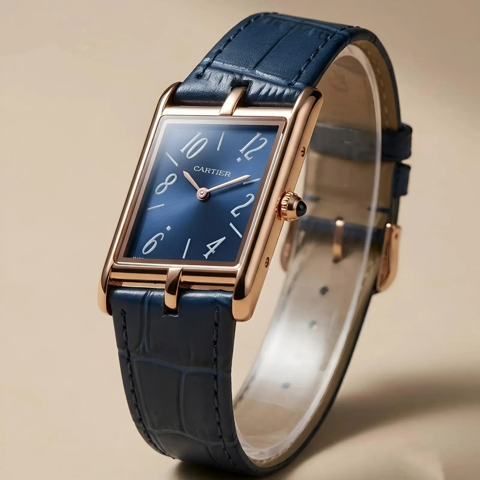 Cartier Leather Rose Gold Blue (CTL6)