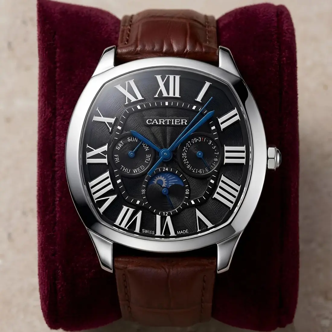 Cartier Leather Sun Moon Edition Silver Black (CTL9)