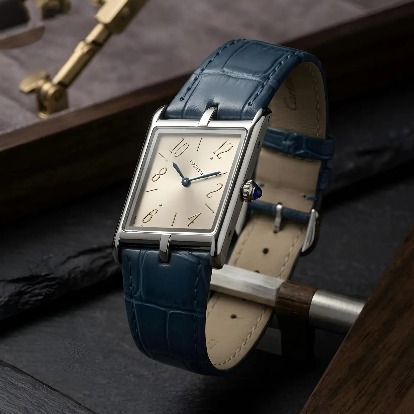 Cartier Leather Silver Blue (CTL14)