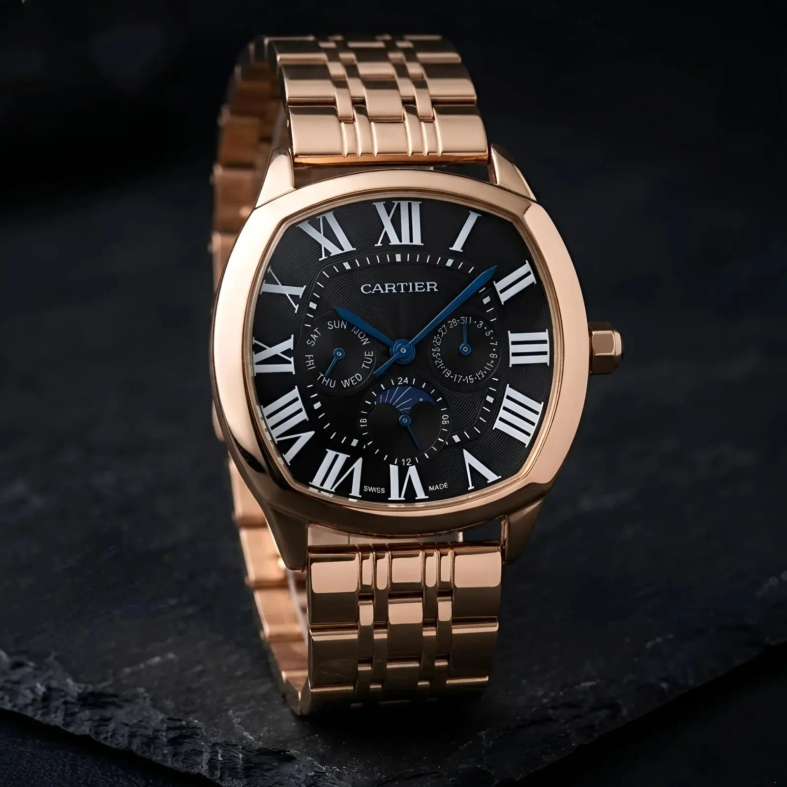 Cartier Rose Gold Black Roman (CTP7)