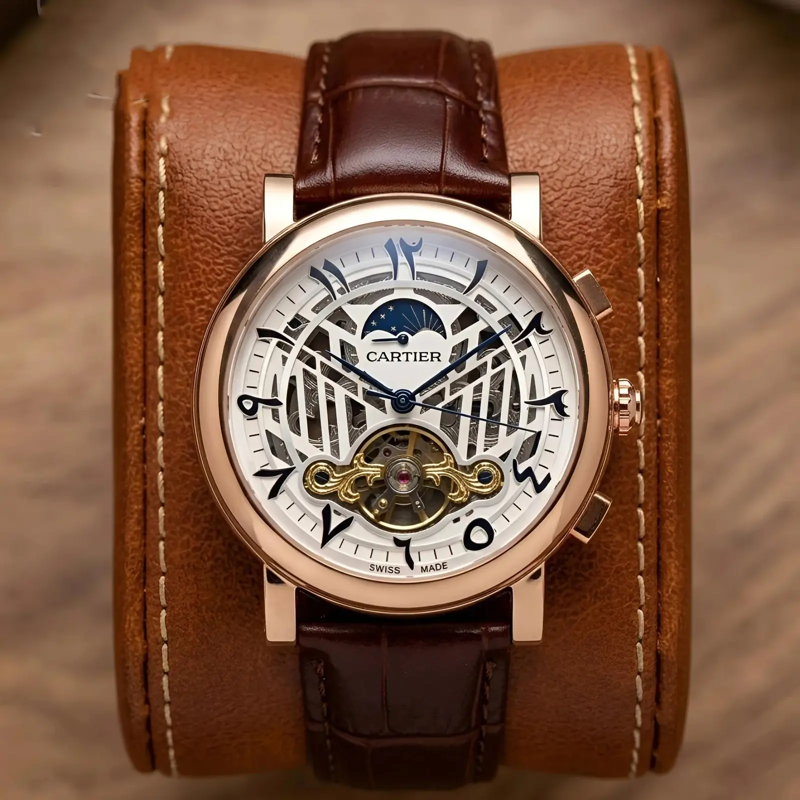 Cartier automatic leather arabic (CTAL12)