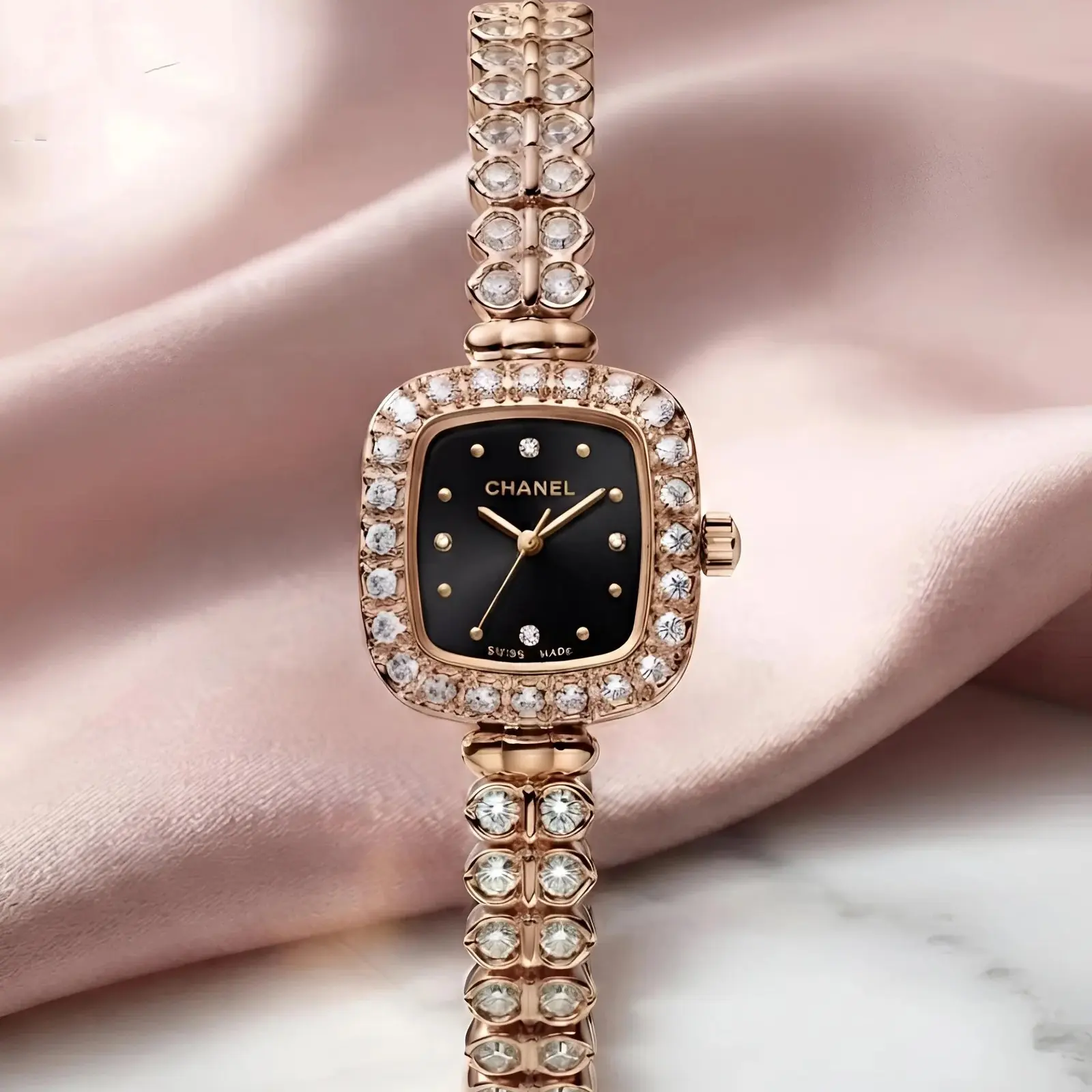 Chanel Girls Diamond Rose Gold Black (CHG9)