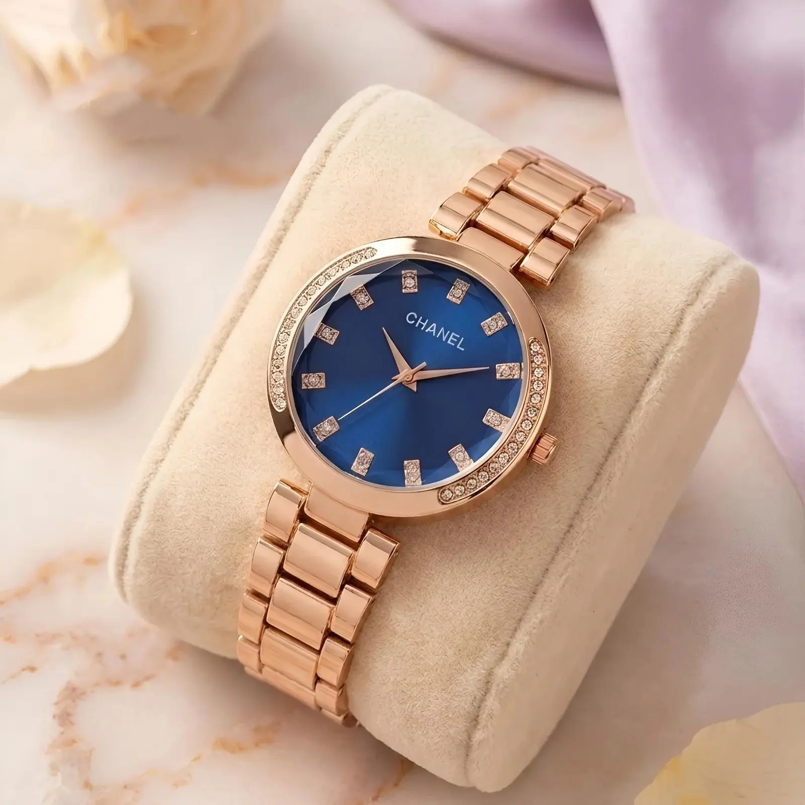 Chanel girls rose gold blue dimond (CHG21)