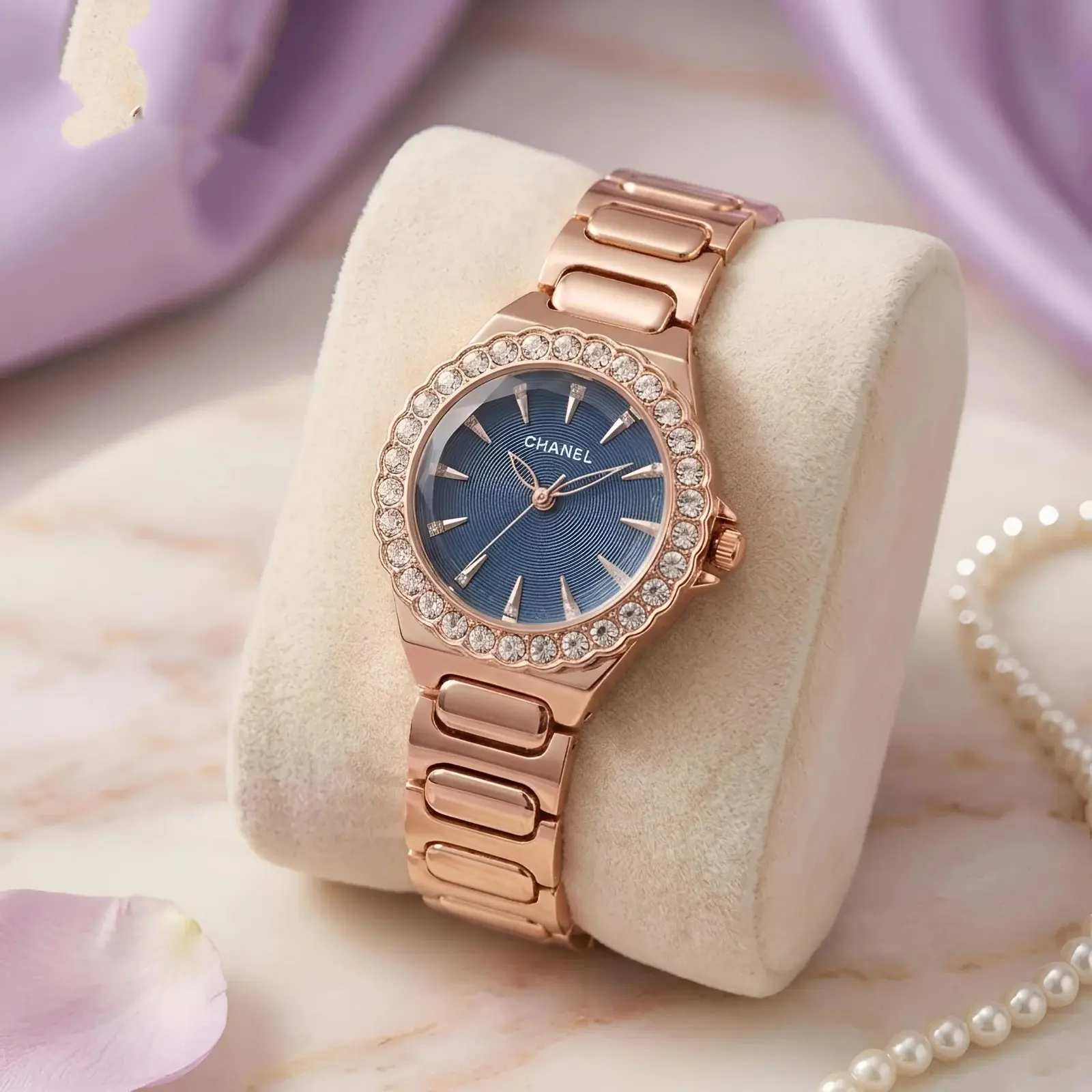 Chanel girls rose gold blue dimond (CHG22)