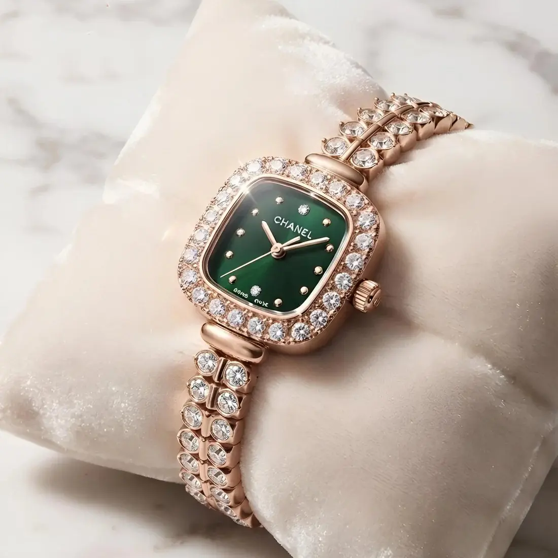 Chanel Girls Diamond Rose Gold Green (CHG3)