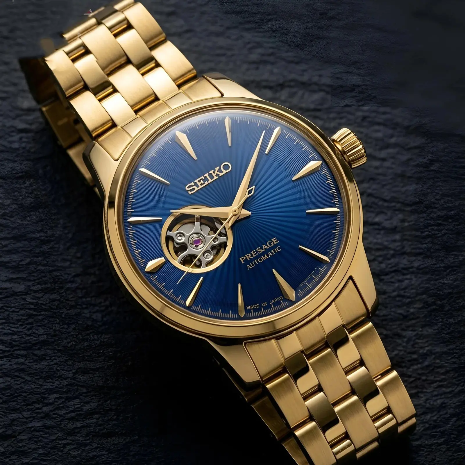Seiko Automatic Gold Nevy Blue SKAM13)