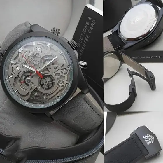 Tag Heuer CR7 machinery leather Grey Black (TGL2)