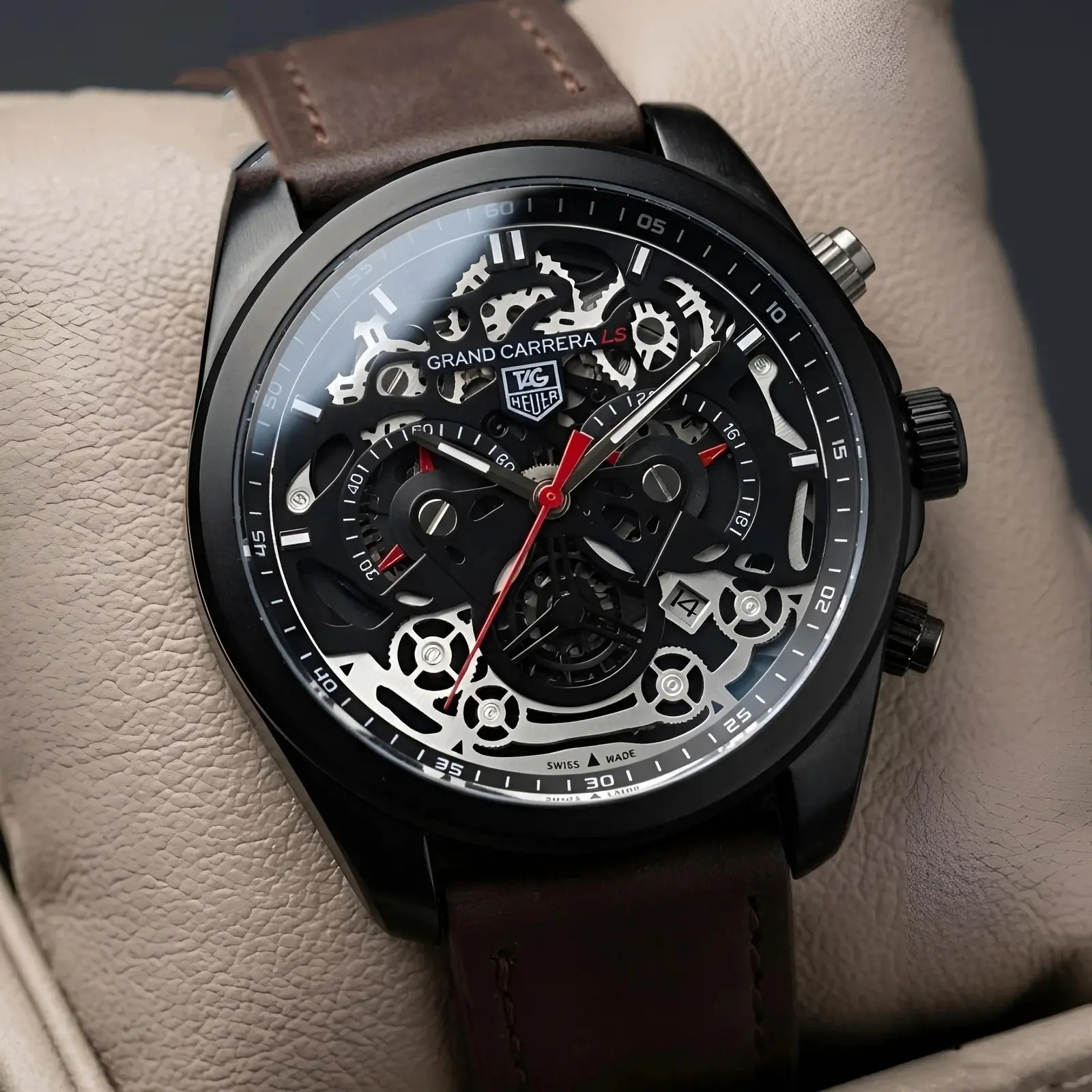 Tag Heuer Machinery Leather Black Brown (TGL4)