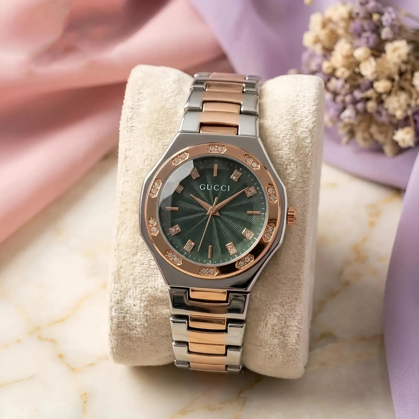 Gucci girls dual tone green (GCG8)