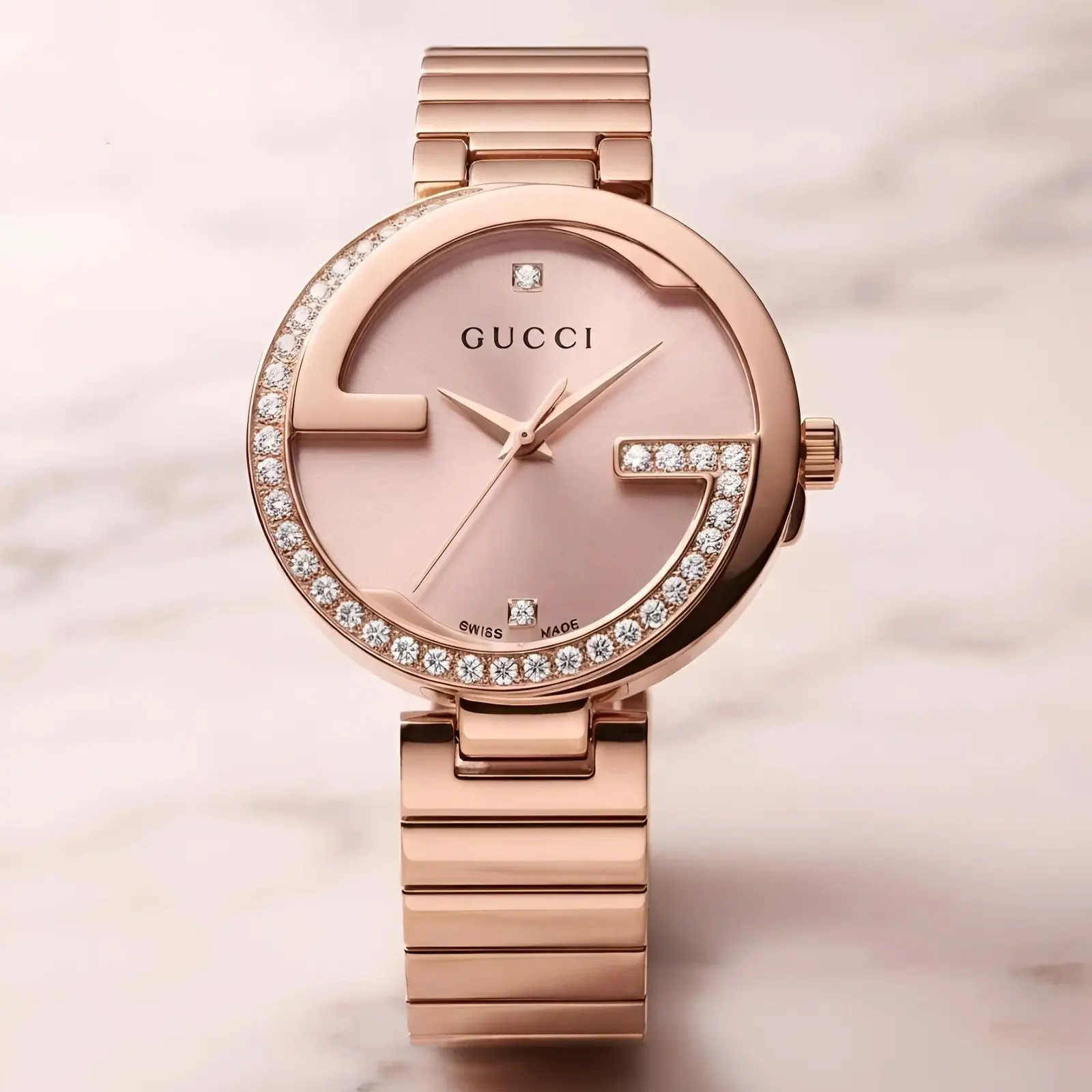 Gucci Girls Diamond Full Rose Gold (GCG27)