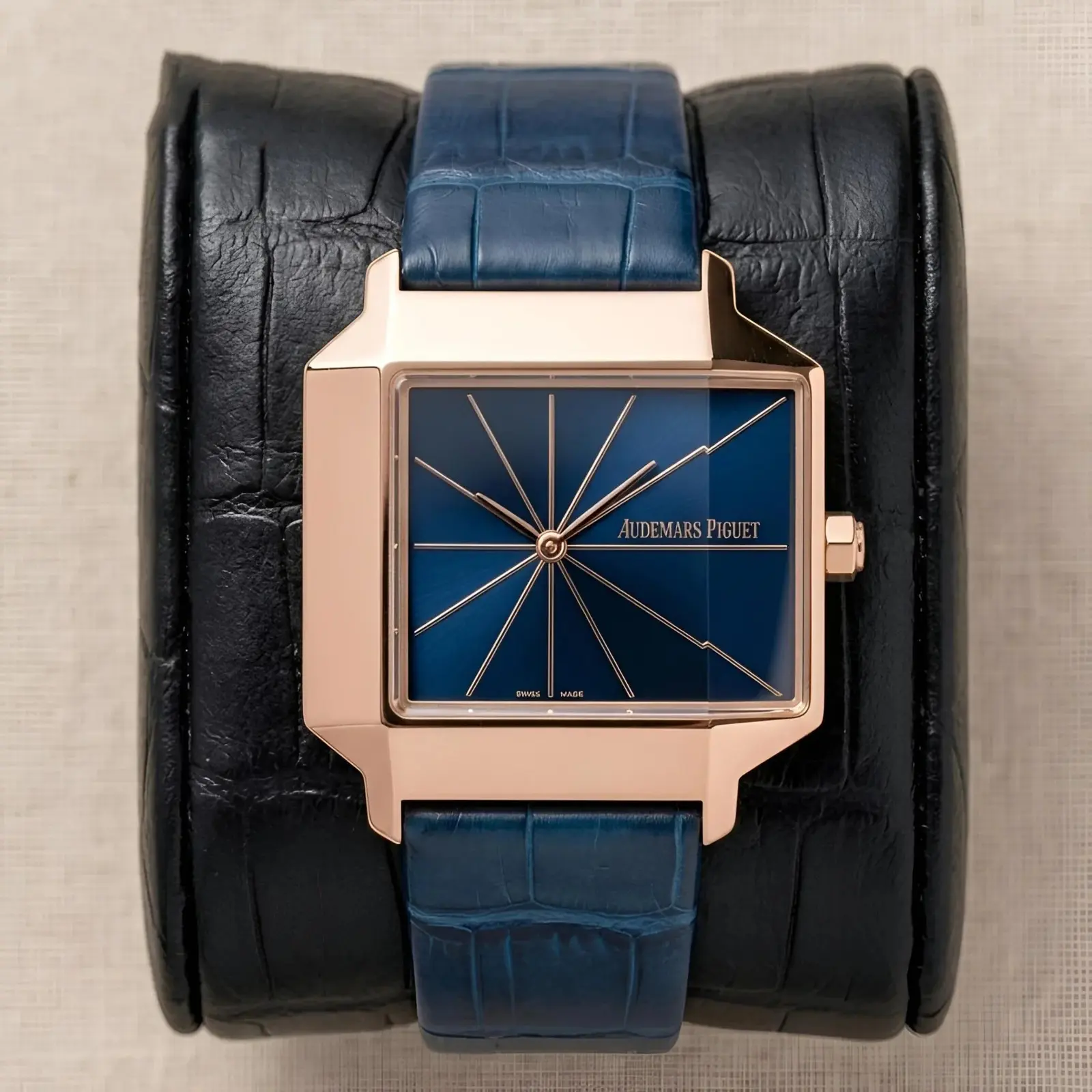 Audemars Piguet Leather Blue Rose Gold (APL8)