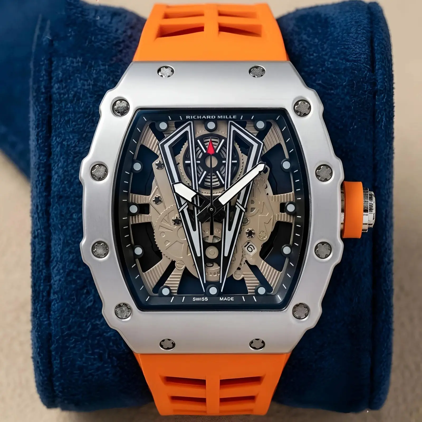 Richard Mille Silicon Orange Silver Black Dial (RMS2)