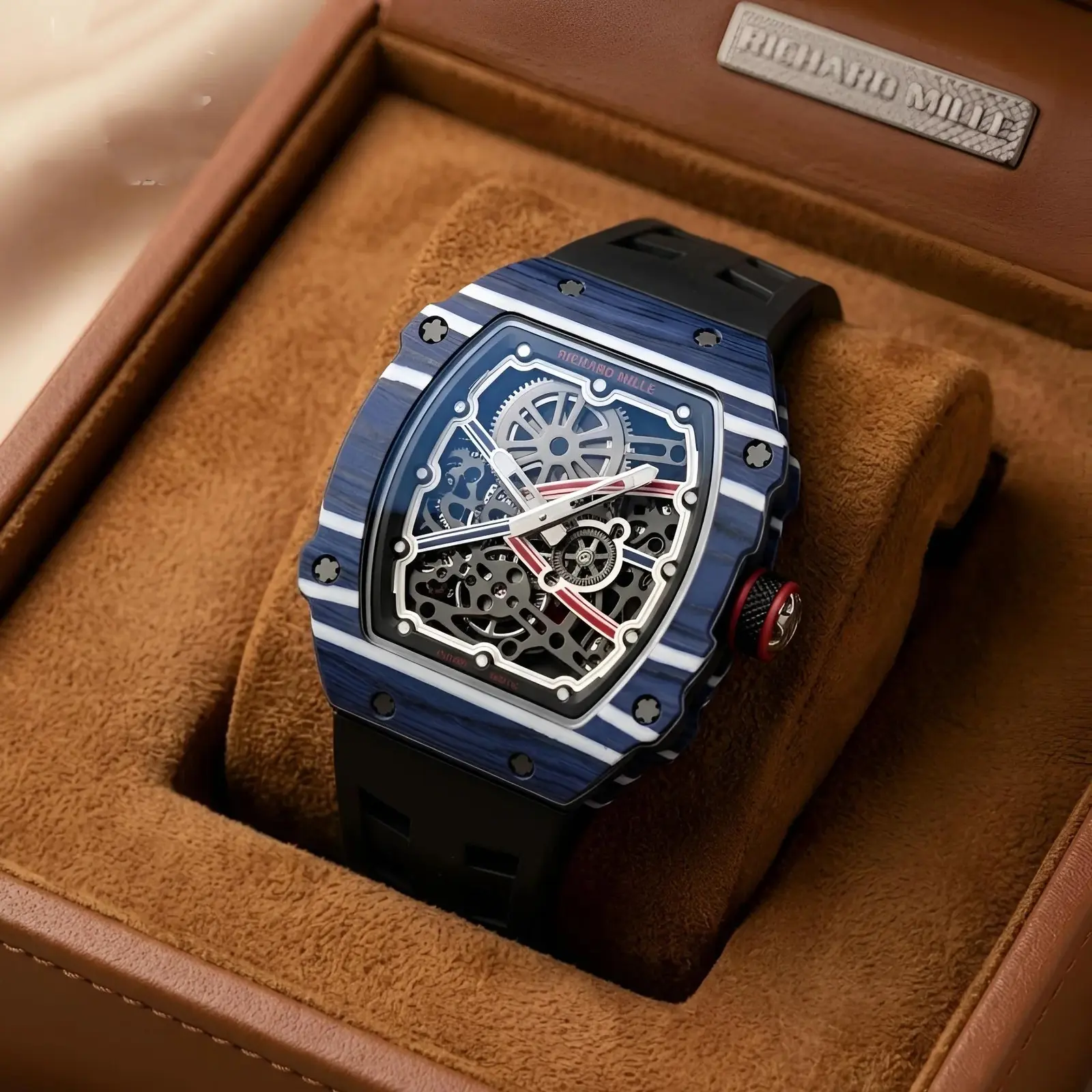 Richard Mille Silicon Black Nevy Blue White Dial (RMS14)