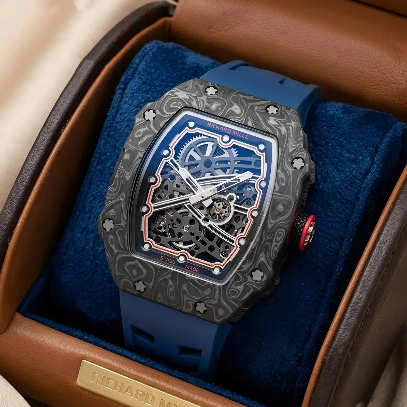 Richard Mille Silicon Nevy Blue Black Red Dial (RMS12)