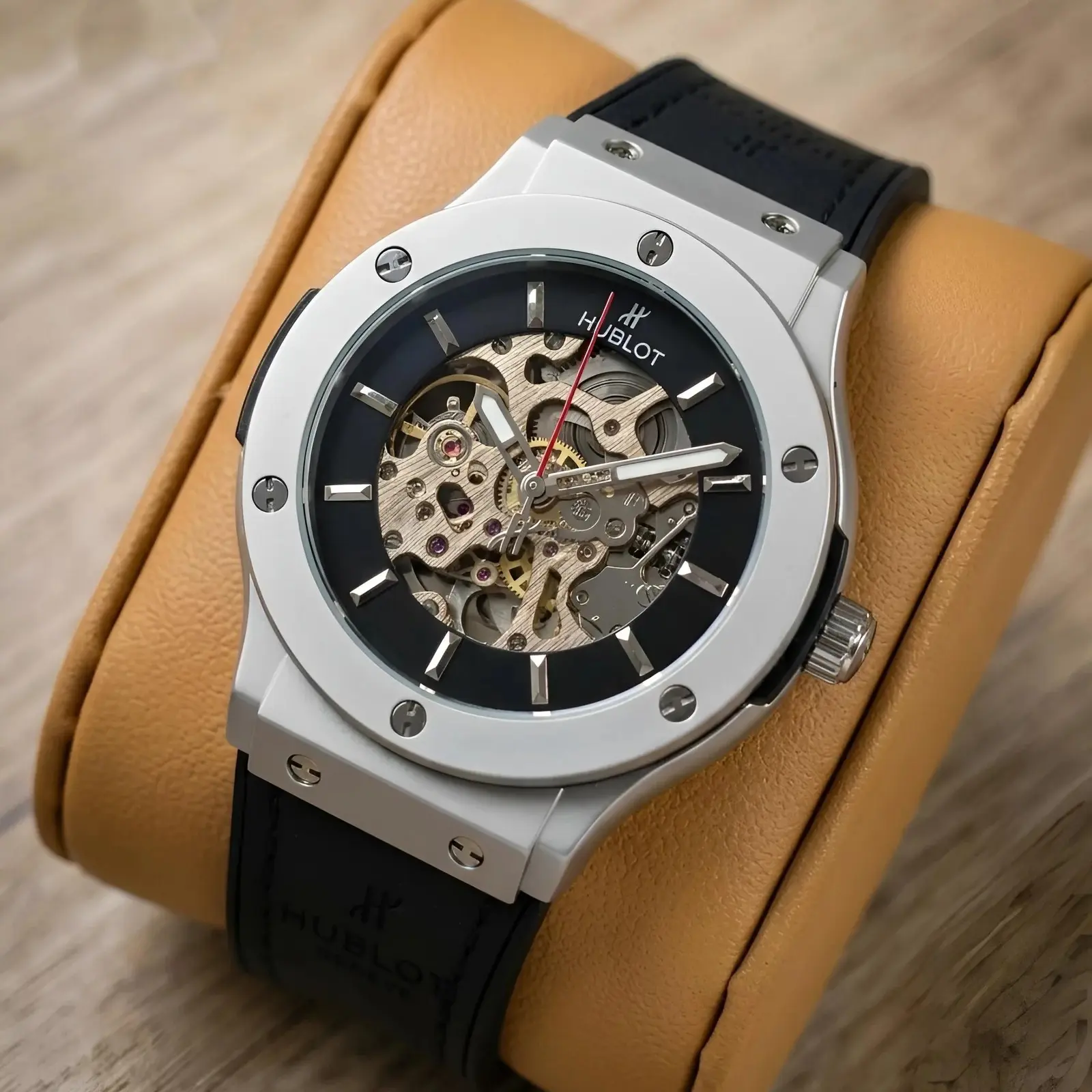 Hublot Automatic Leather Silver Black