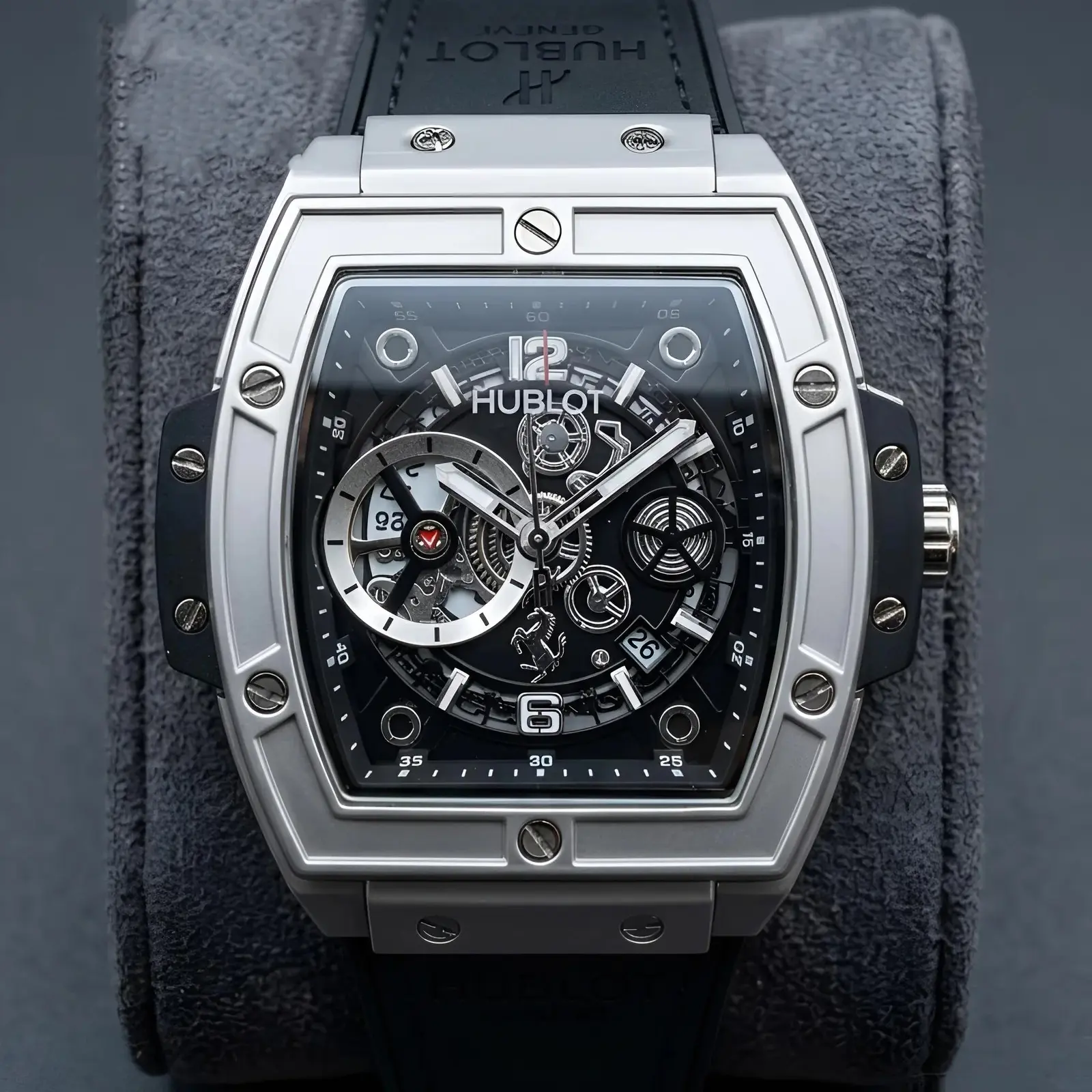 Hublot Leather Machinery Black Silver (HBL34)