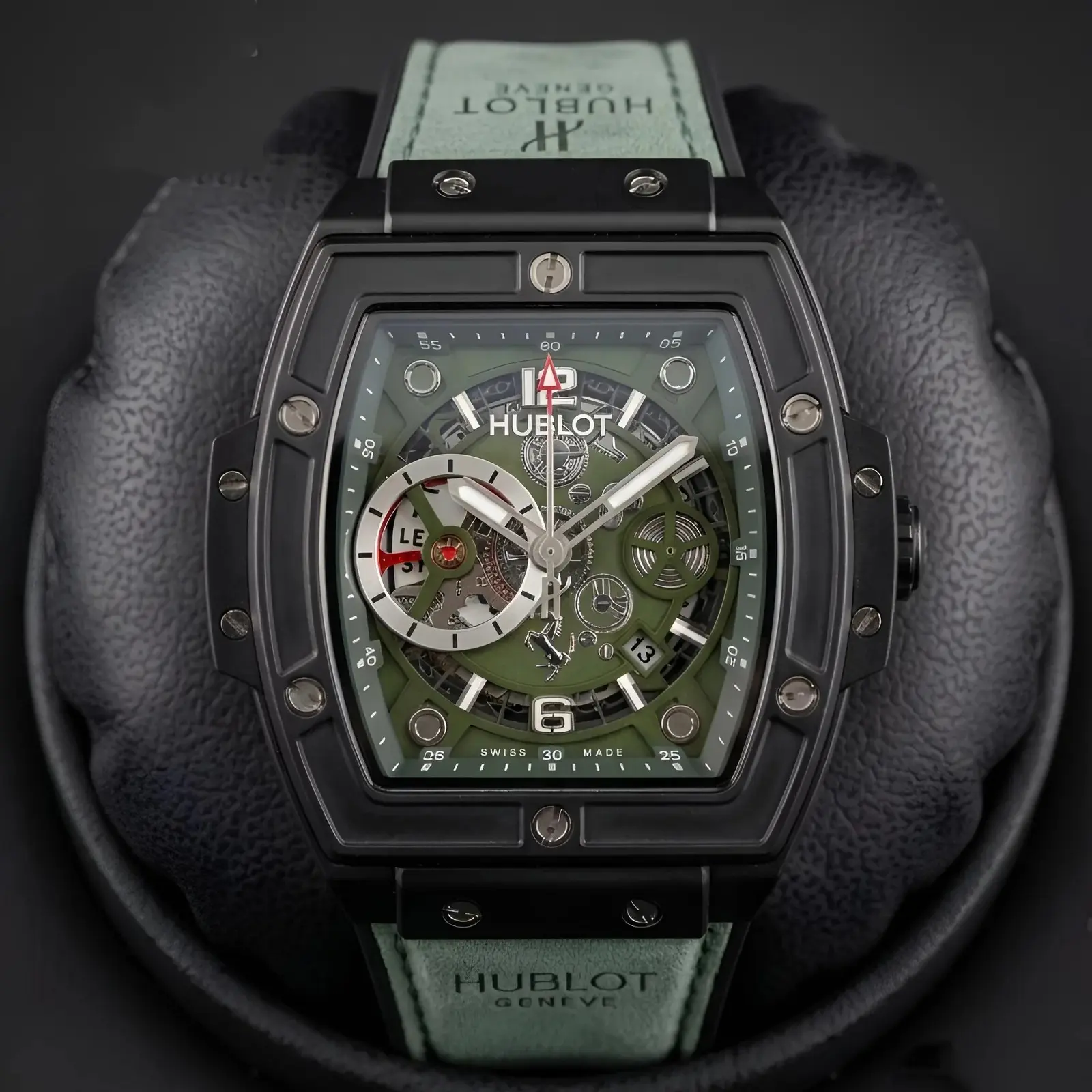 Hublot Leather Machinery Green Black (HBL35)