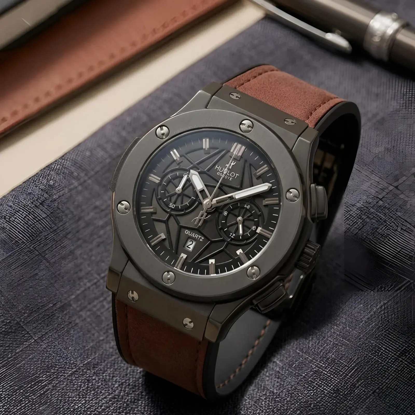 Hublot Machinery Leather Black Brown (HBL18)