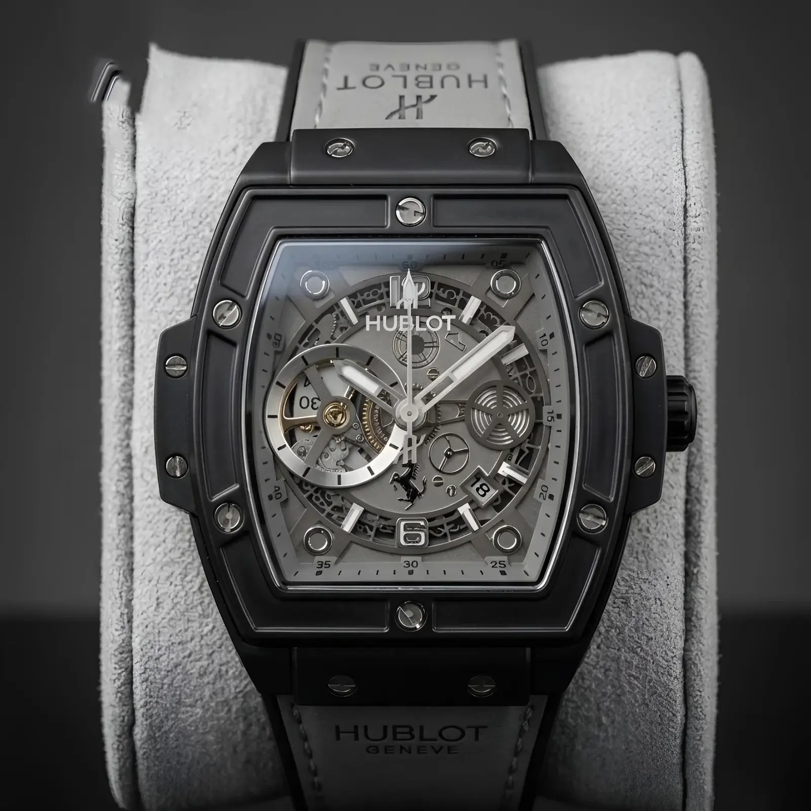 Hublot Leather Machinery Grey Black (HBL36)