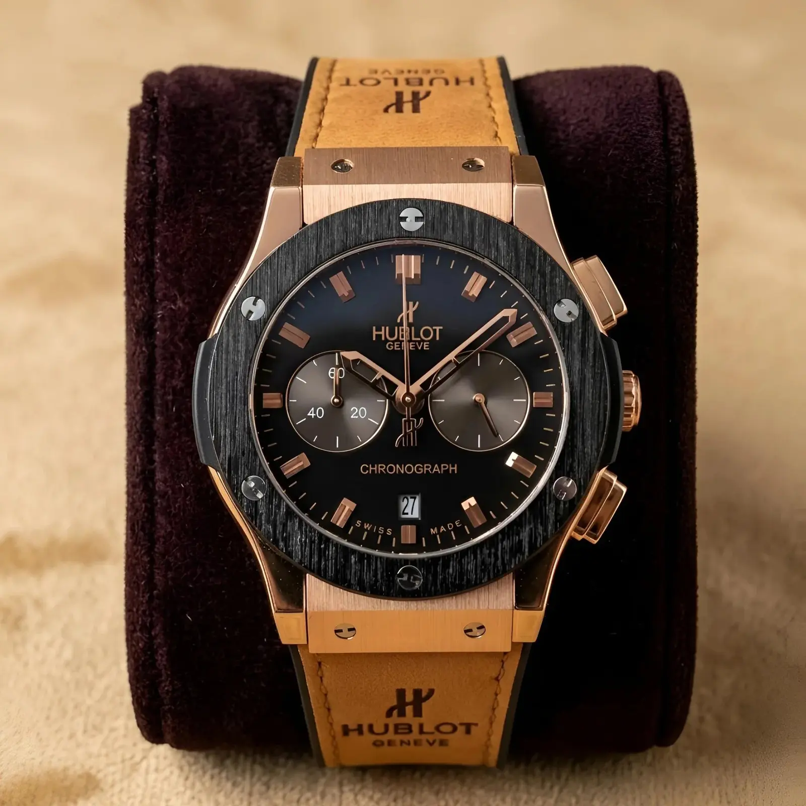 Hublot Heavy Leather Dual Tone Black (HBL4)