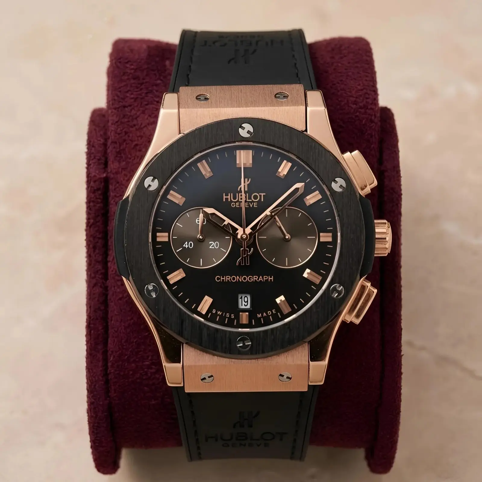 Hublot Heavy Leather Rose Gold Black (HBL1)