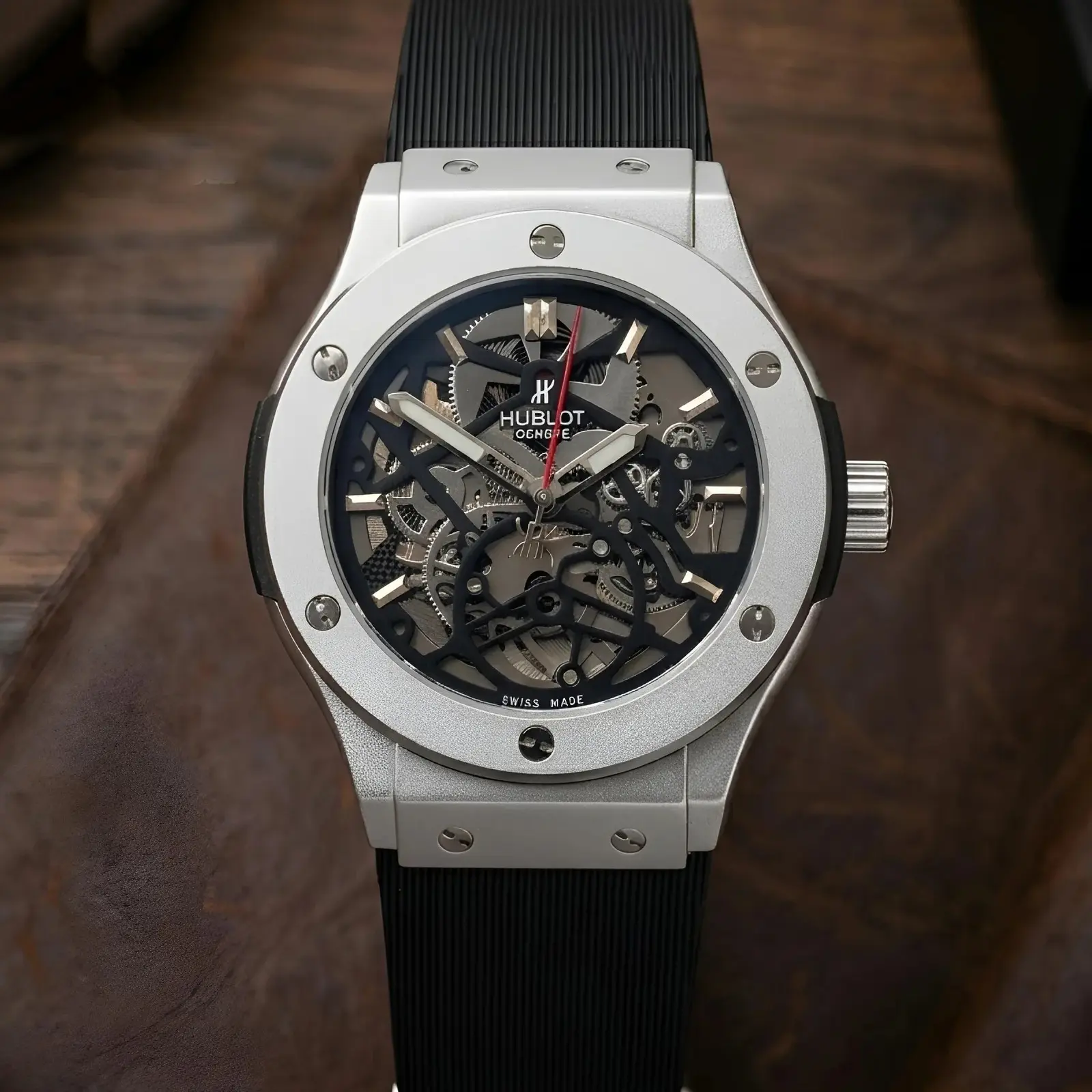 Hublot Automatic Silicon Silver Black (HBAS2)